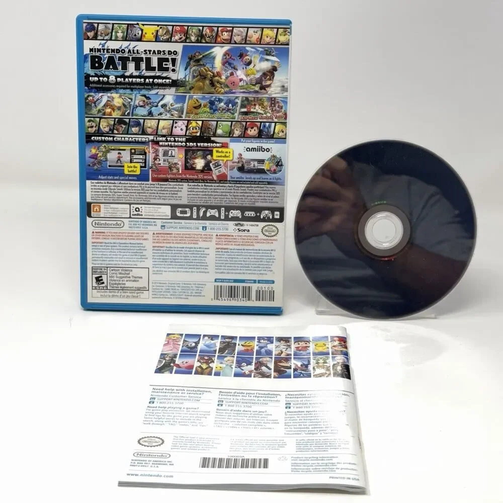 Super Smash Bros Nintendo Wii U 2014 Complete CIB Refurbished Tested